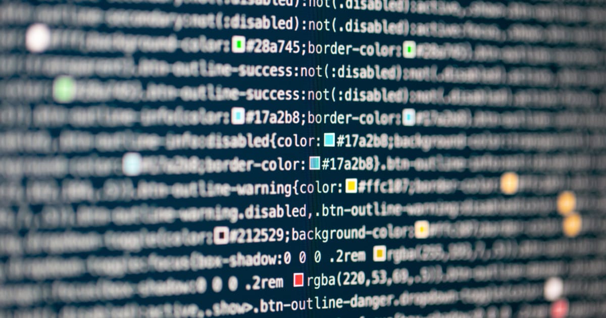 Code on a developer's screen