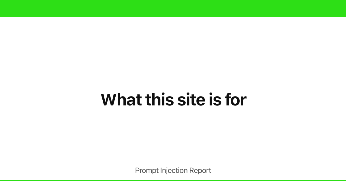 What this site is for